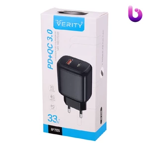 شارژر دیواری فست شارژ Verity AP 2126 QC3.0 PD 3A 33W + کابل تایپ سی