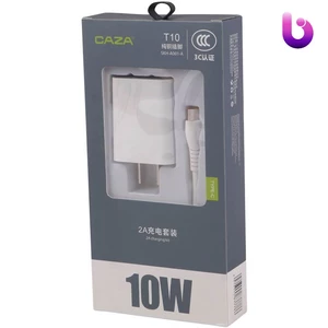 شارژر دیواری CAZA T10 SKH-A001-A 2A 10W + کابل تایپ سی