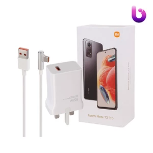 شارژر دیواری فست شارژ Xiaomi Redmi Note 12 Pro 5A PD 55W سرجعبه + کابل تایپ سی و جعبه گوشی