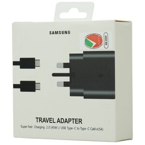 شارژر دیواری فست شارژ Samsung EP-TA845XBEGCN 3A PD 45W Type-C + کابل تبدیل تایپ سی