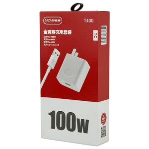 شارژر دیواری فست شارژ Caza T400 6A QC PD 100W + کابل تایپ سی