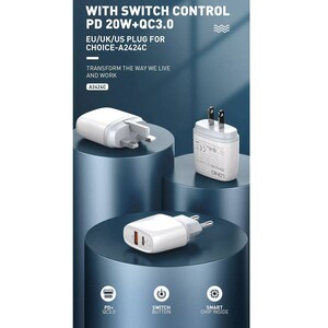 شارژر دیواری فست شارژ Ldnio A2424C QC3.0 PD 3.6A 20W + کابل تبدیل تایپ سی