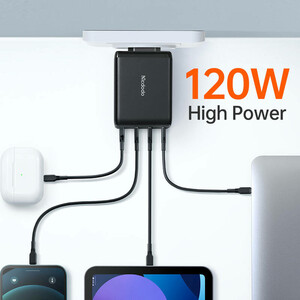 شارژر دیواری فست شارژ Mcdodo CH-0771 GaN 4Port 5A QC3.0 PD 120W + کابل تایپ سی