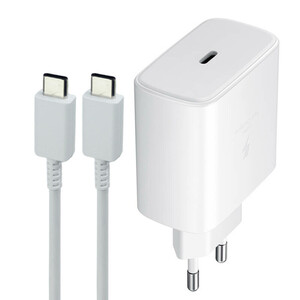 شارژر دیواری فست شارژ Samsung Note 20 EP-TA845 3A PD 45W Type-C + کابل تبدیل تایپ سی