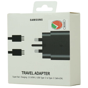 شارژر دیواری فست شارژ Samsung EP-TA845XBEGCN 3A PD 45W Type-C + کابل تبدیل تایپ سی
