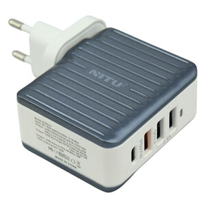 شارژر دیواری فست شارژ Nitu NTPD19 4Port 4.5A QC3.0 PD 39W + کابل تایپ سی و تبدیل EU