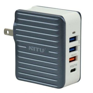 شارژر دیواری فست شارژ Nitu NTPD19 4Port 4.5A QC3.0 PD 39W + کابل تایپ سی و تبدیل EU