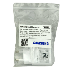 شارژر دیواری فست شارژ اصلی Samsung Note 10 EP-TA800 3A PD 25W + کابل تبدیل تایپ سی