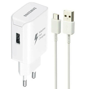 شارژر دیواری فست شارژ Samsung EP-TA300 2A 15W + کابل تایپ سی