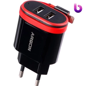 شارژر سیم وصل آیفونی Arson AN-06 + دو پورت USB
