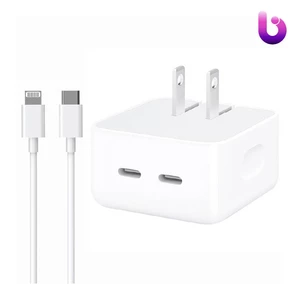 شارژر دیواری iPhone MHJF3ZP/A 2port 50W Type-C + کابل آیفونی