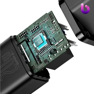 شارژر دیواری فست شارژ Baseus TZCCSUP-B 3A QC3.0 PD 20W Type-C + کابل Type-C to Lightning