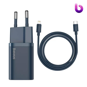 شارژر دیواری فست شارژ Baseus TZCCSUP-B 3A QC3.0 PD 20W Type-C + کابل Type-C to Lightning