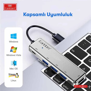 هاب 5 پورت USB ارلدام ET-HUB12