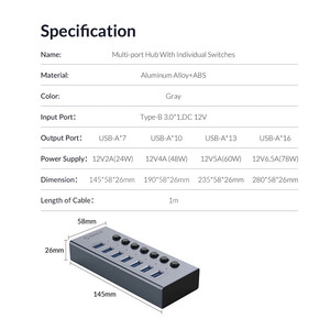 هاب 10 پورت USB3.0 اوریکو BT2U3-10AB