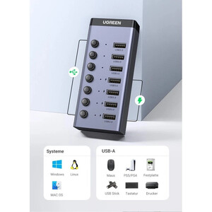هاب 7 پورت USB3.0 یوگرین CM481-90307