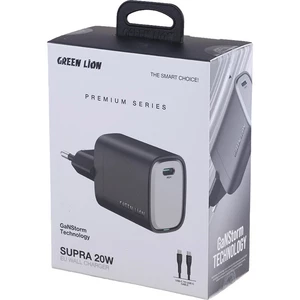 شارژر دیواری 20 وات گرین لاین Supra GL-WC31 GNSPD20EUTC GaN PD 3A + کابل تبدیل تایپ سی