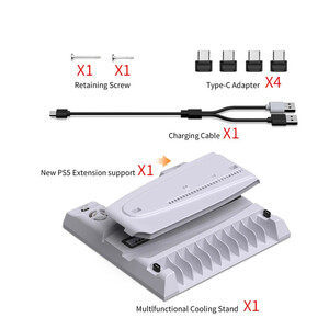 خنک کننده و شارژر دسته PS5/PS5 Slim دابی P-5 TP5-3537B