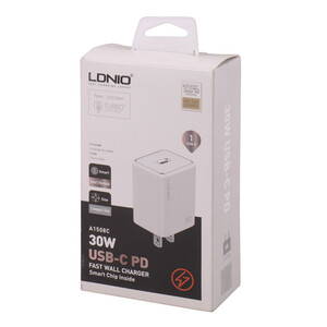 شارژر دیواری فست شارژ Ldnio A1508C PD 3A 30W Type-C + کابل تبدیل تایپ سی