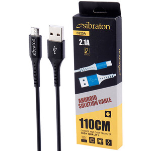 کابل میکرو یو اس بی فست شارژ Sibraton S225A 2.1A 1.1m
