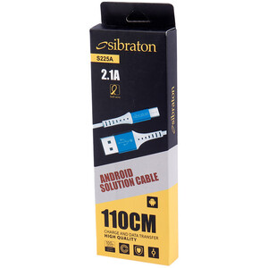 کابل میکرو یو اس بی فست شارژ Sibraton S225A 2.1A 1.1m