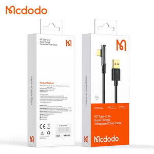 کابل تایپ سی فست شارژ Mcdodo CA-3381 6A PD 100W 1.8m یکسر L