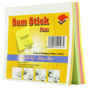 کاغذ یادداشت چسب دار Sam Stick Note 10*7.5cm بسته 100 برگی