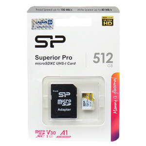 رم میکرو 512 گیگ سیلیکون پاور Silicon Power Superior Pro A1 V30 U3 100MB/s + خشاب