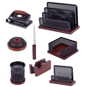 ست رومیزی 8 تکه چوب و فلز شهاب تحریر کد 2