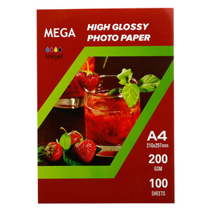 کاغذ عکس Mega A4 200g بسته 100 عددی