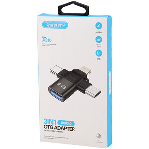 تبدیل Verity A316 OTG USB3.0 To MicroUSB / Lightning / Type-C