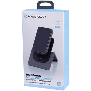 پاور بانک بی سیم فست شارژ 10000 پاورولوجی Powerology PPBCHA21GY PD 20W