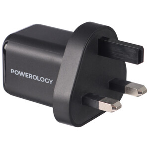 شارژر دیواری فست شارژ Powerology PWCUQC021 2Port 3A QC3.0 PD 35W + کابل آیفونی