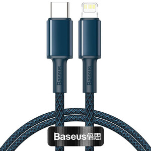 کابل تبدیل فست شارژ Baseus CATLGD Type-C to Lightning 3A PD 20W 1m