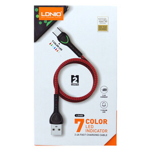 کابل کنفی آیفونی LDNIO LS482 2.4A 2m