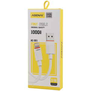 کابل آیفونی فست شارژ Asenai AC-001 3.1A 1m