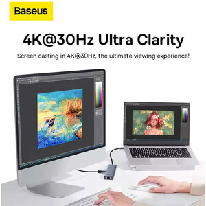 هاب Baseus UltraJoy Series BS-OH151 B00052802811-00 USB 3.0/HDMI/RJ45/Type-C PD To Type-C