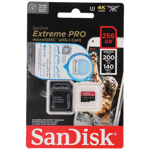 رم میکرو 256 گیگ سن دیسک SanDisk Extreme Pro A2 V30 U3 200MB/s + خشاب