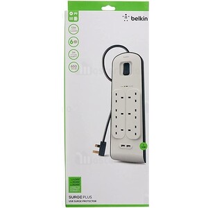 چند راهی برق بلکین Belkin Surge Plus BSV604AF2M دارای 2 پورت