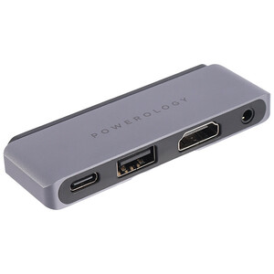 هاب Powerology P41PACHGY Type-C To USB2.0/HDMI/AUX/Type-C