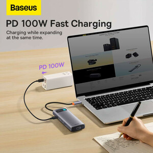 هاب و رم ریدر Baseus StarJoy Series WKWG050013 Type-C To USB3.0/HDMI/VGA/Type-C/SD/TF