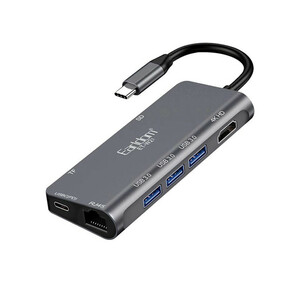 هاب و رم ریدر Earldom ET-W21 Type-C To USB3.0/HDMI/RJ45/Type-C/SD/TF