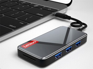 هاب و رم ریدر 8 پورت لنوو Lenovo ER08 HDMI 4K 8 in 1 USB-C hub