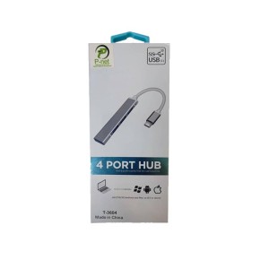 هاب سیم دار تایپ سی USB 3 پی نت مدل T-3604