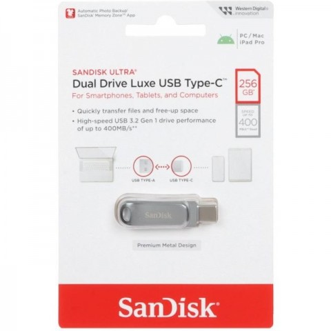 فلش مموری سند دیسک لوکس تایپ سی | Flash Memory Luxe Type-C Sand Disk 256G