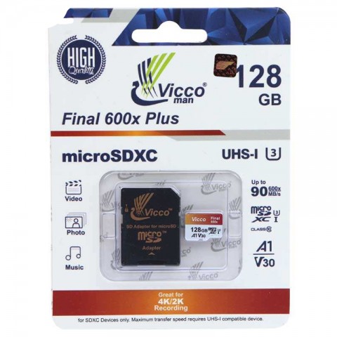 کارت حافظه microSDXC ویکومن مدل Final 600X plus ظرفیت 128 گیگابایت