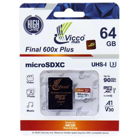 کارت حافظه microSDXC ویکومن مدل Final 600X plus ظرفیت 64 گیگابایت