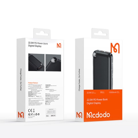 پاوربانک 10000 فست شارژ مک دودو Mcdodo MC-8471 PD Power bank with Digital Display توان 22.5 وات