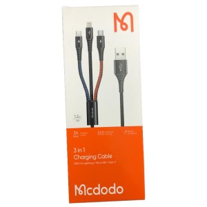 کابل USB به لایتنینگ/USB-C/MicroUSB مک دودو مدل CA-6220 3A طول 1.2 متر