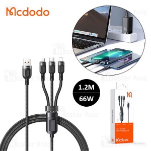 کابل سه سر مک دودو Mcdodo CA-0930 3 In 1 Super Fast Charging Cable توان 66 وات طول 1.2 متر